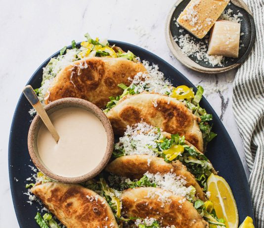 Chicken Caesar Smash Tacos